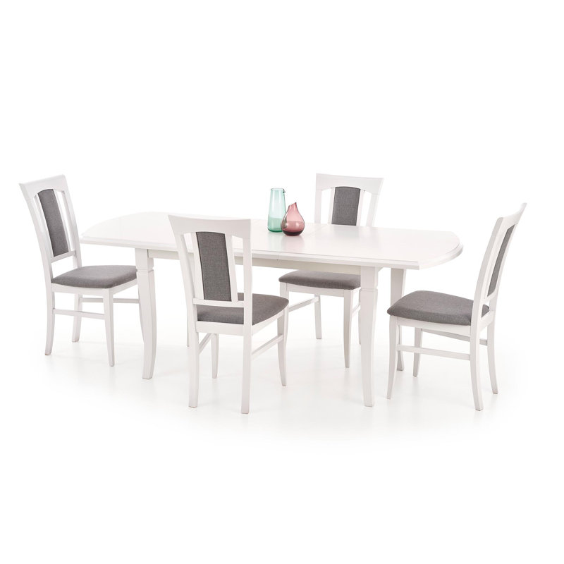 Jerrold Solid Wood Base Dining Table, White