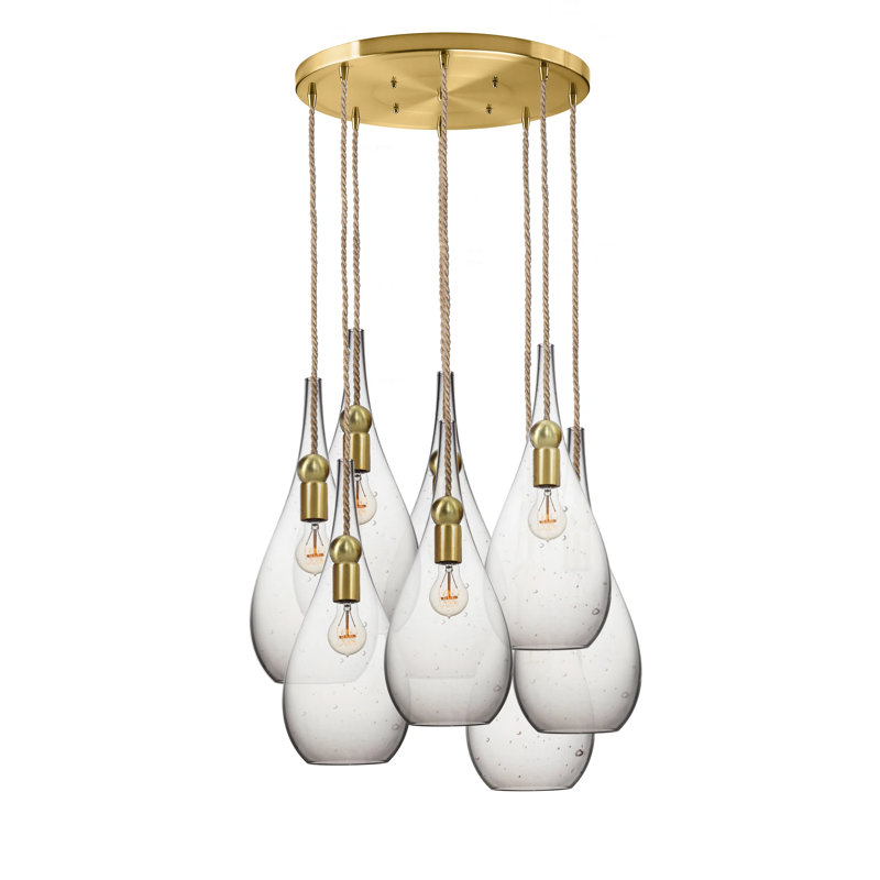 Earth 8 - Light Chandelier, Brass, 108" H x 18" W x 18" D