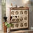 Retro Solid Wood Flip Down Printed Shoe Cabinet