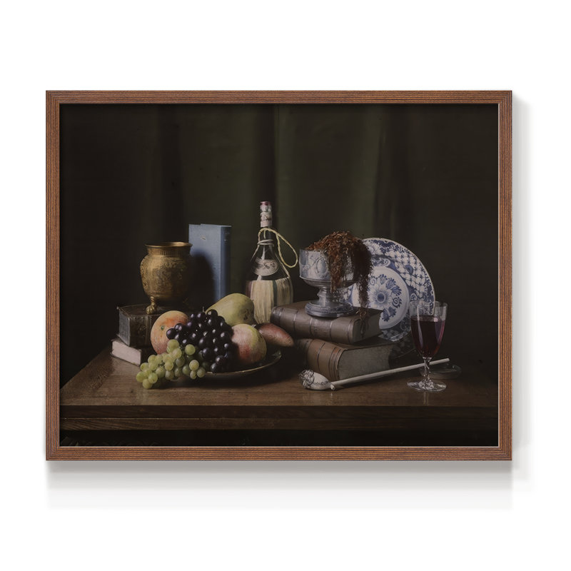 Moody Still Life VI - Reproduction encadrée - Restickable, H 8 po x l 10 po, Noyer