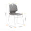 Ensemble de 4 chaises de bureau empilables modernes de conception ergonomique en gris, polypropylène et acier-1564097086