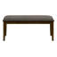 Banc, 44 po rectangulaire, rembourré, bois, salle à manger, cuisine, entrée, bois massif brun, tissu brun, transitionnel