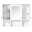 Armoire à pharmacie murale pour salle de bain 35 po x 28 po, 3 tablettes réglables, rangement dissimulé, panneau imperméable, pour organisation à domicile 28 po avec miroir, charnières exquises, style moderne-432136943-432136940