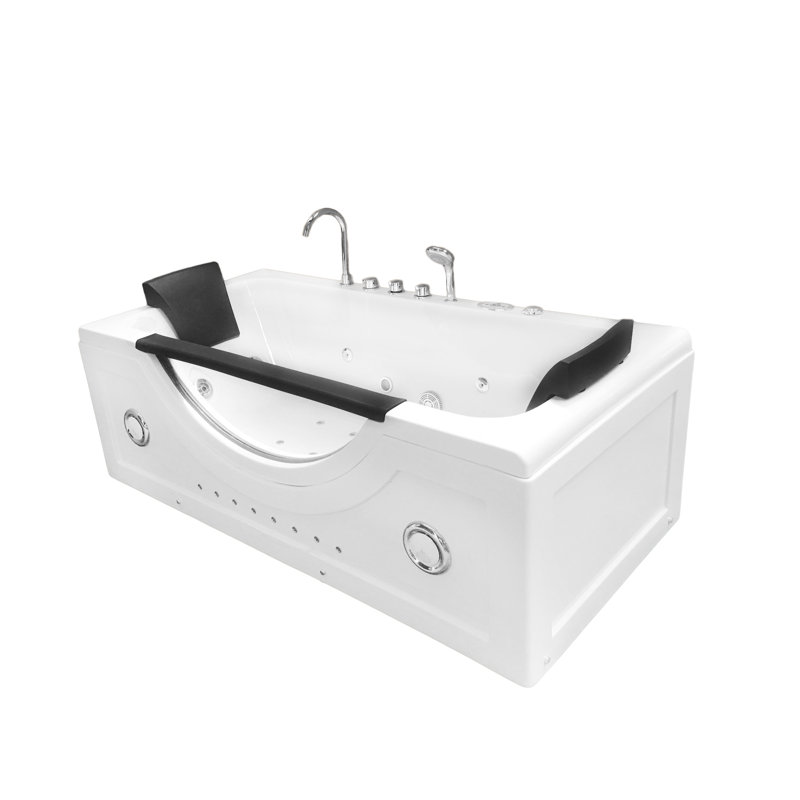 NIAGARA 71" x 36" 2-Person White Whirlpool Bathtub with Dual Pump