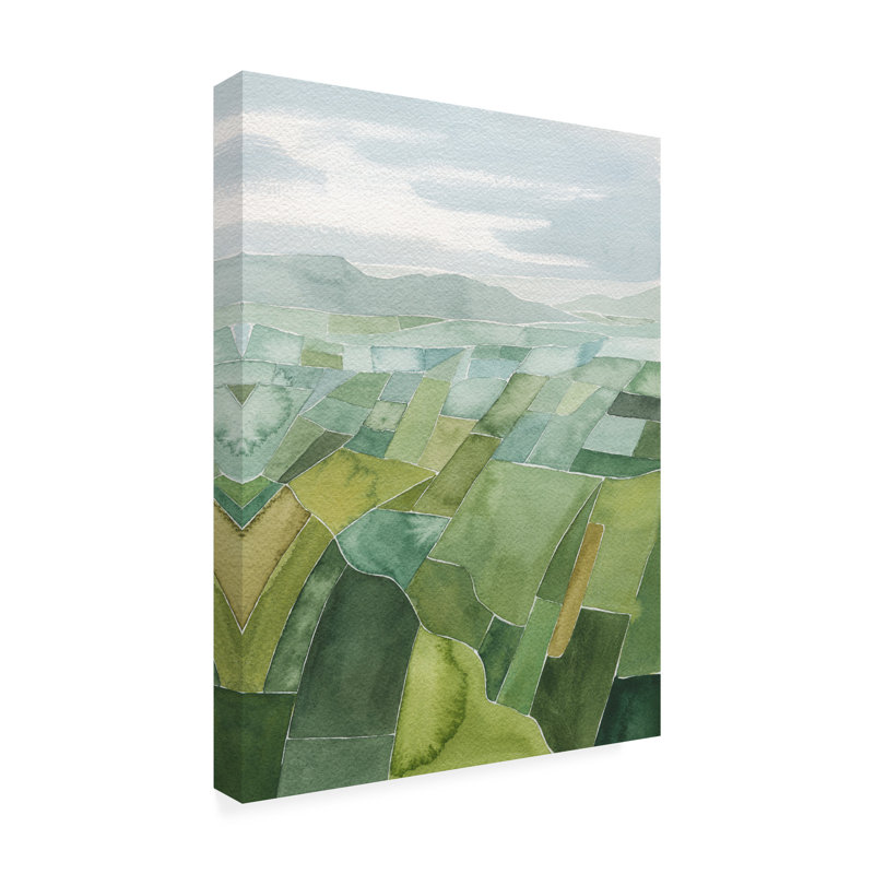 Courtepointe aérienne II sur toile, H 19 po x l 14 po x P 2 po