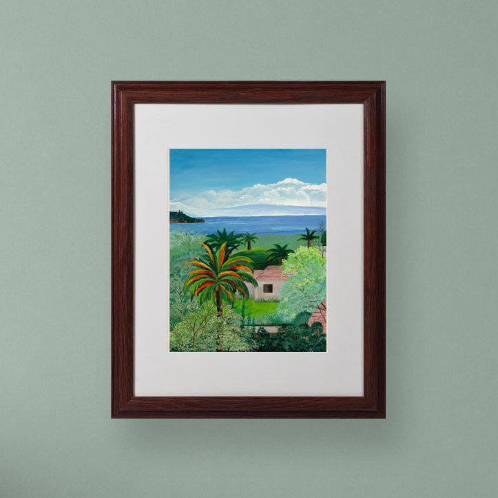 «Costa Rican Beach» par Anonyme - Reproduction d'art sur toile encadrée, H 20 po x l 16 po x P 0,5 po, Brun