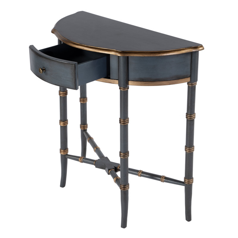 Skilling Demilune Console Table, Blue