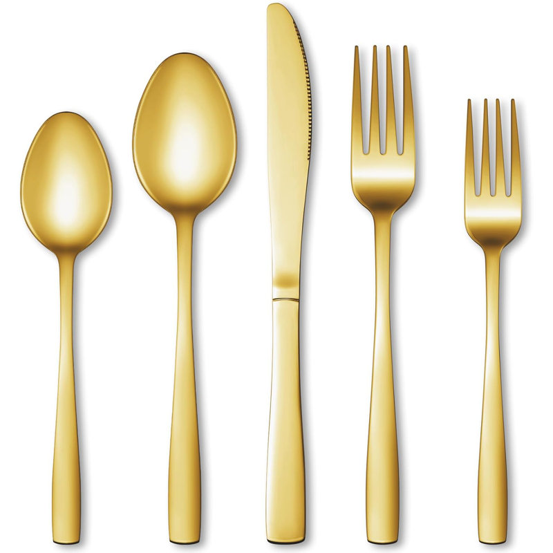 40 Piece Gold And Silverware Set