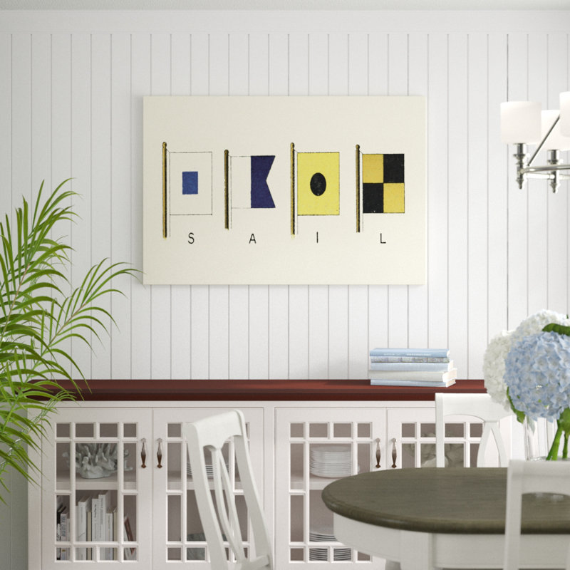 'Sail' - Graphic Art Print, 81cm H x 122cm W, Black Floater Framed