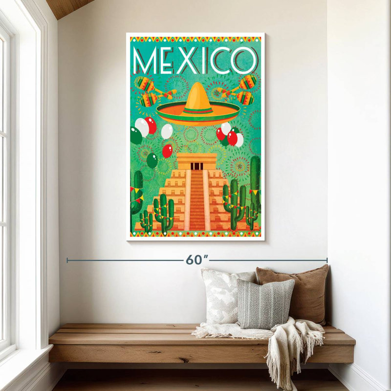 Affiche rétro Mexique, Mexique, H 48 po x l 32 po