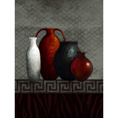 Pots à gogo gris et rouge