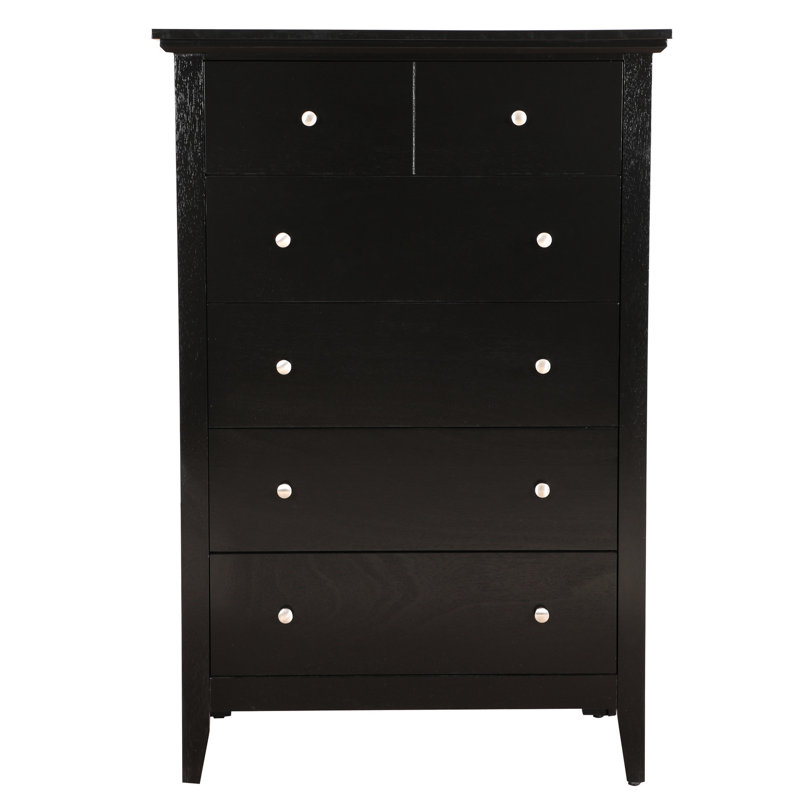Coffre noir - Glory Furniture G5450 placage de bois véritable, structure de tiroir à queue, unité entièrement assemblée, commode décorative en nickel, panneaux de particules fabriqués, tiroirs, éléments en ternissure,
