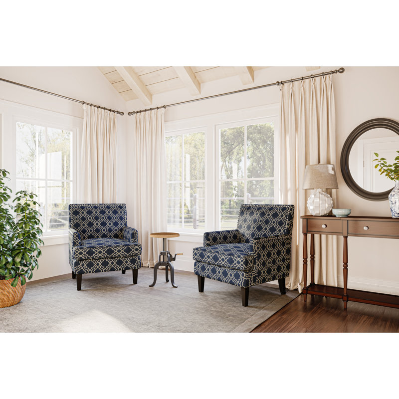 Fauteuil Arvetta, Mélange de polyester bleu marine