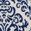 Tapis blanc et bleu marine avec motif floral damassé-31552090