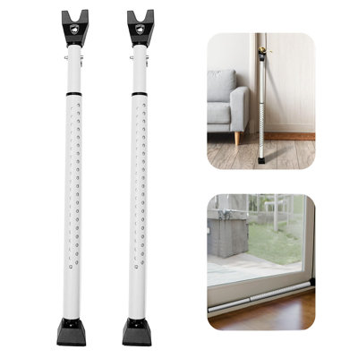 Sliding Door Security Bar, Door Jammer 2-in-1 Adjustable, Door Stoppers Security, 40 Different Adjustments
