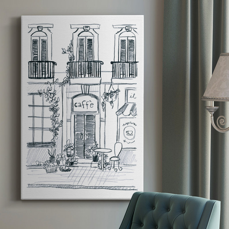 «Italian Street III», reproduction de dessin sur toile tendue, H 60 po x l 40 po x P 1 po