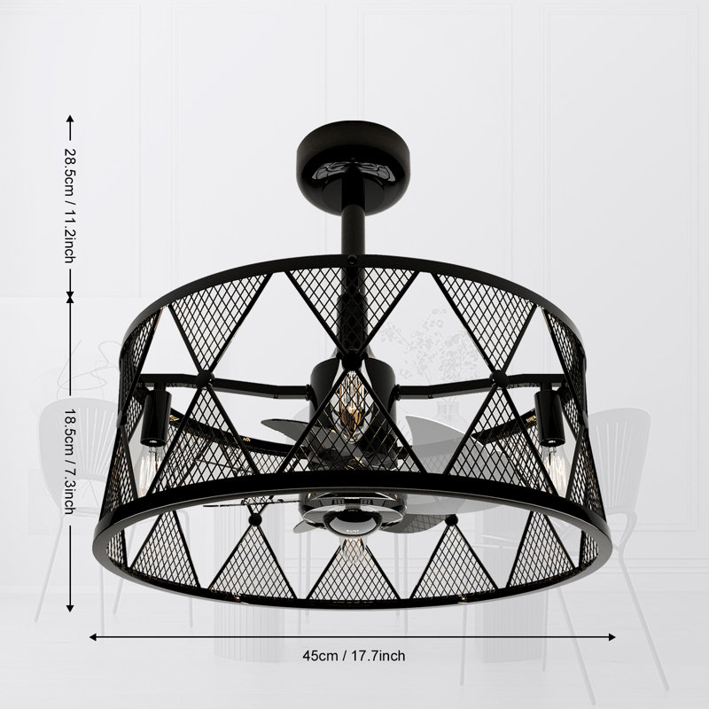 Ventilateur de plafond 7 pales avec cage 7 pouces Farmhouse