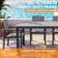 Table de salle à manger d'extérieur en aluminium FHVIT pour 4 à 6 personnes-130019293