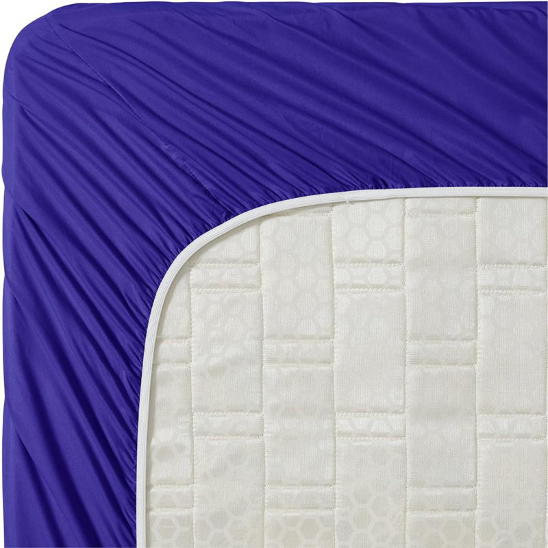 Draps, ensemble de draps 4 pièces Premier, Bleu, Couvre-lit grand + 4 pièces supplémentaires