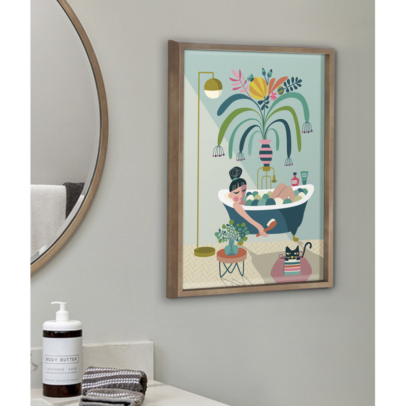 Time to Relax Framed Glass Poster with Gold Accents