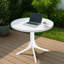 Table ronde moderne en plastique blanc - table de salle à manger intérieure / extérieure de 36 pouces et table basse, table de patio légère en polypropylène toutes saisons pour le jardin, la cour, la cuisine, le camping (blanc)