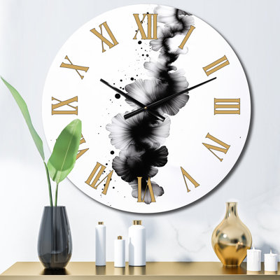 Horloge murale abstraite Sub l'encre monochromatique