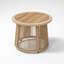 Table d'appoint ronde moderne à tissage ouvert avec plateau en bois d'acacia durable, capacité de poids élevée, structure intérieure en acier robuste, résistant aux intempéries