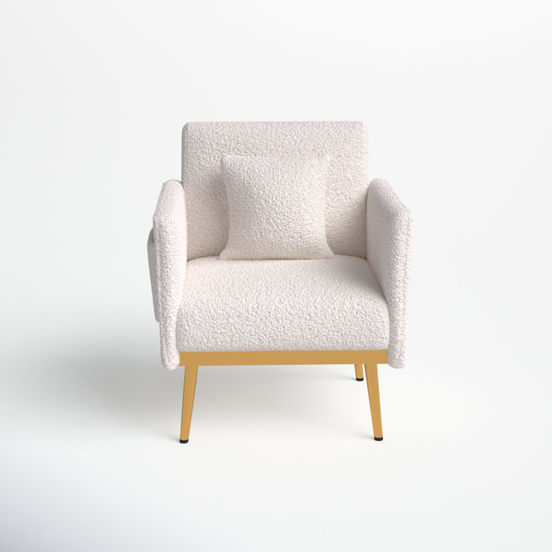 Fauteuil d'appoint 28,3 po de large Snyder, Crème bouclée