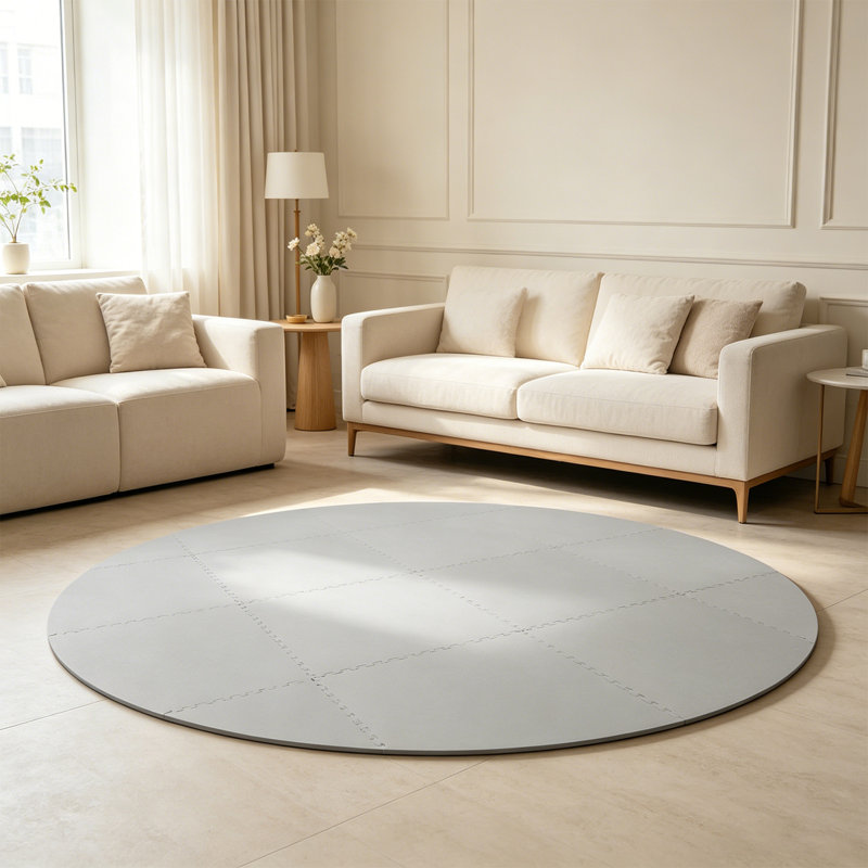 Tapis de protection de 77,17 po de diamètre pour piscines extérieures, rembourrage en EVA pour spas, Gris