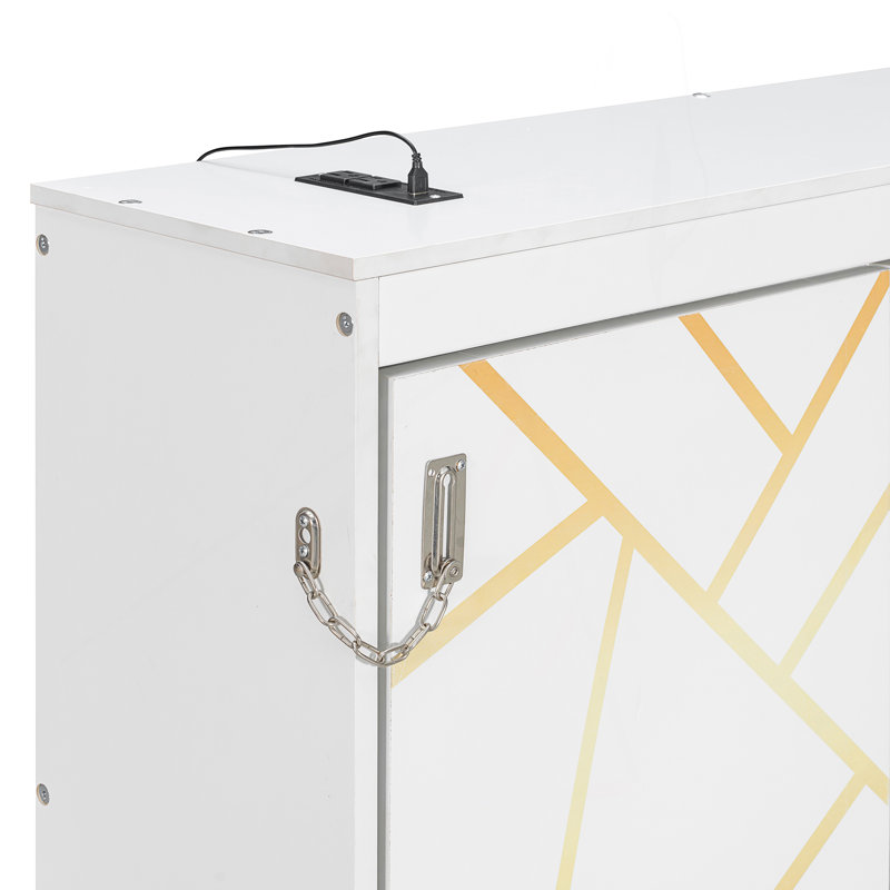 Lit escamotable simple pliant latéral simple avec motif imprimé tendance, éclairage DEL sous le lit et prise USB intégrée
