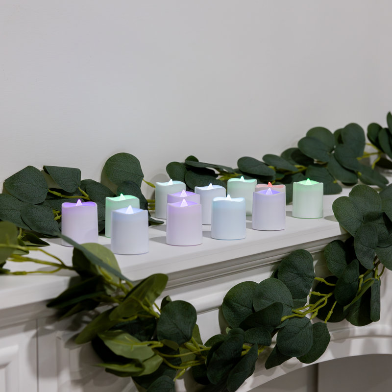  Battery-Operated LED Votive Candles - Color-Changing (12ct), Color Changing