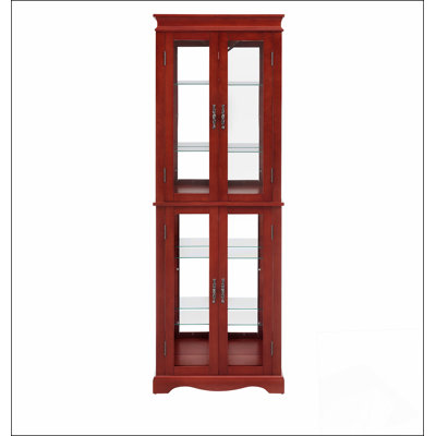 Vitrine lumineuse en verre avec tablettes réglables et design moderne, idéale pour mettre en valeur des objets de collection et du vin