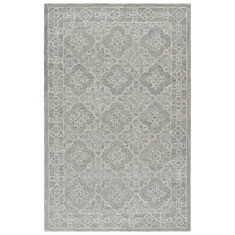 Martha Stewart 3860 Hand Tufted 85% Wool; 15% Cotton Damask Rug, 6'-0" X 9'-0" Rectangle
