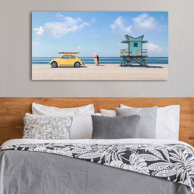 Waiting For The Waves, Miami Beach - Wrapped Canvas Print