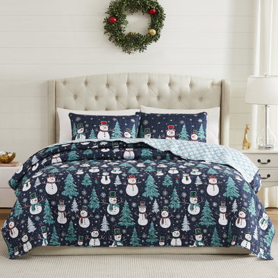 Avanti Linens Snowman Quilt Set