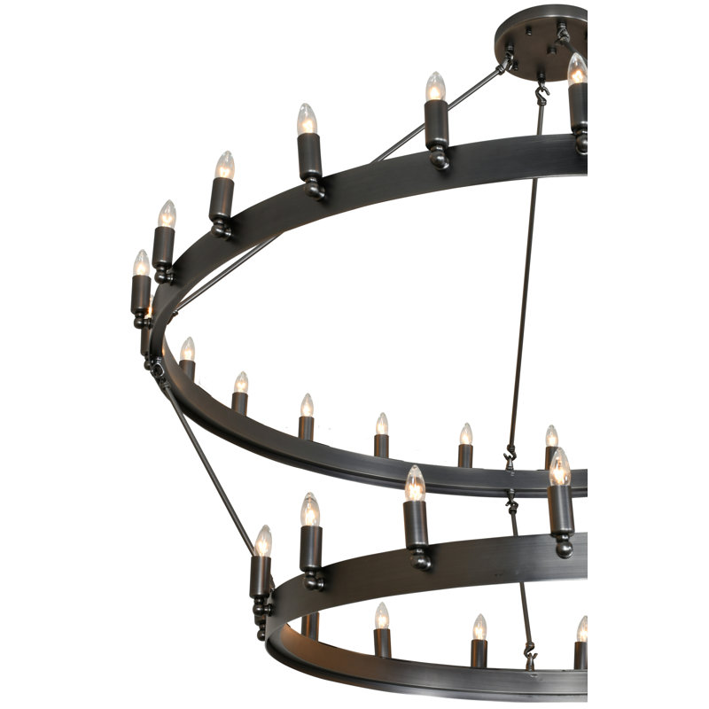 Brushed Iron 2 Tier Chandelier