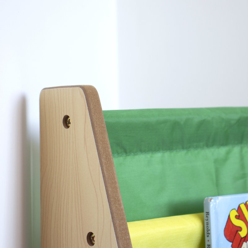 Présentoir de livres pour enfants Hoeft, Naturel / vert / rouge