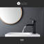 Robinet de lavabo de salle de bain à poignée simple avec drain Sozu Collection - noir mat-70095436