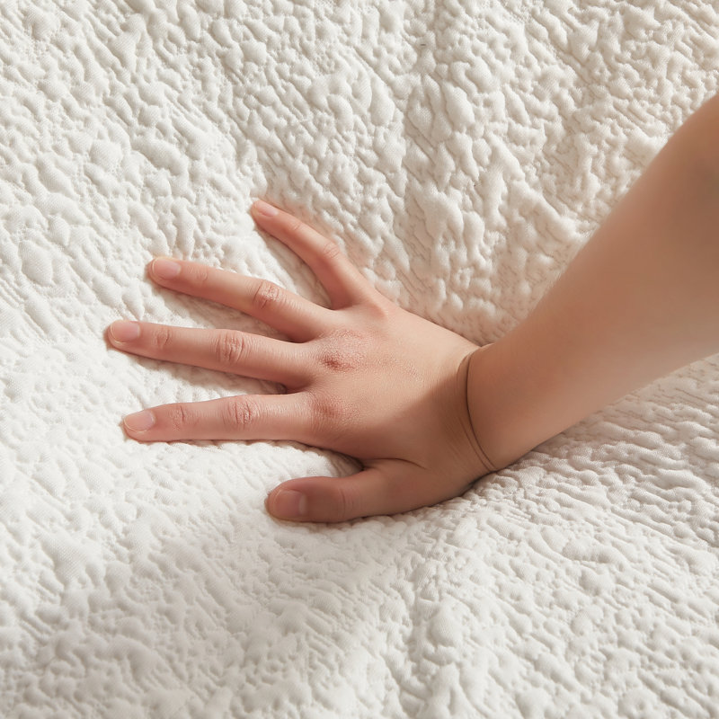 Canapé modulaire convertible en L 110 po avec repose-pieds en forme de L pour le salon, blanc chaud, Chenille blanche