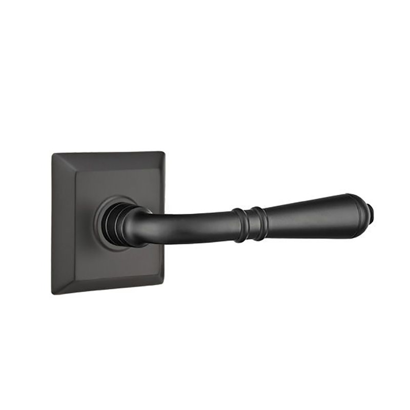 Levier de porte avec rosette Turino, Dos plat, Droite