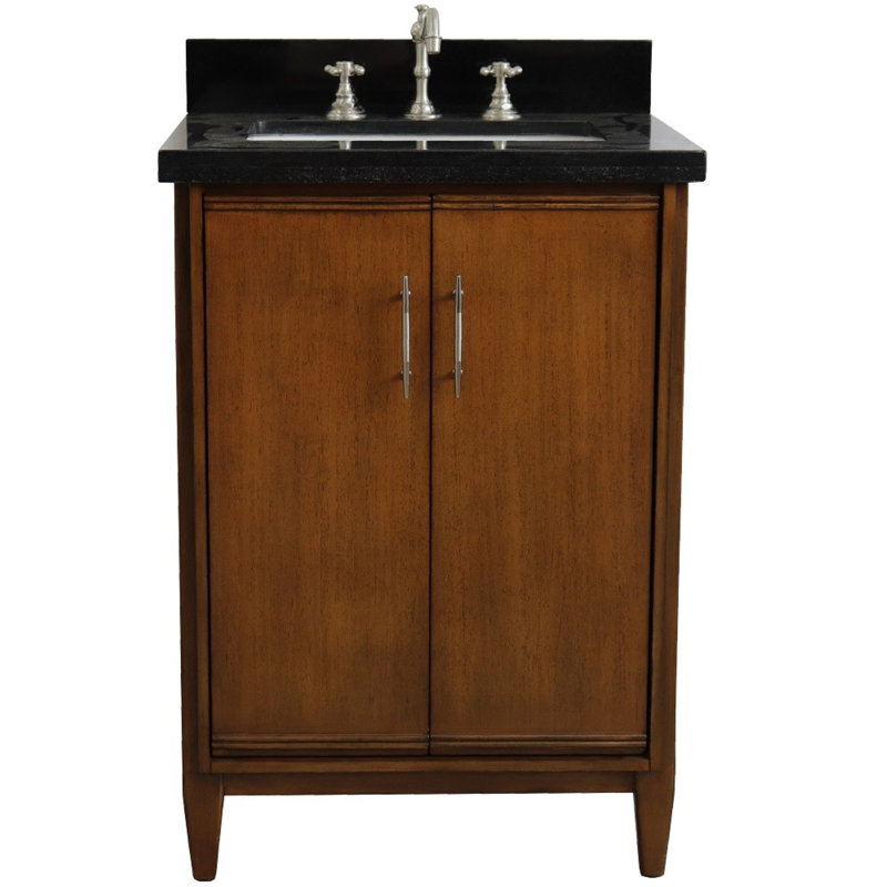 25'' Single Bathroom Vanity with Top, Black Galaxy