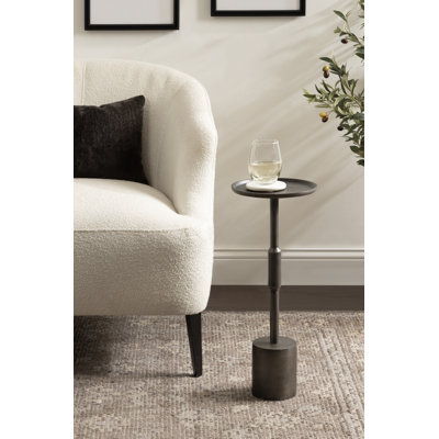 Truxton Modern Cast Aluminum Round Drink Table