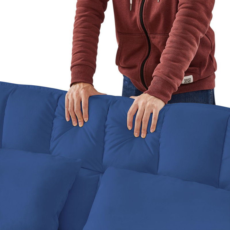Jashlyn Velvet Convertible Loveseat,Sofa bed for Small Spaces Apartments, Navy Blue Velvet, 31.5" H x 55" W x 35" D