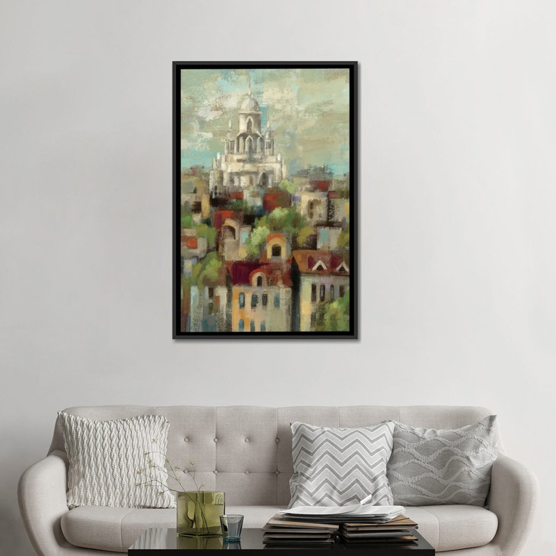 «Cafe in Europe III» par Lisa Audit - impression d'art graphique, Aucun mat, Toile blanche encadrée