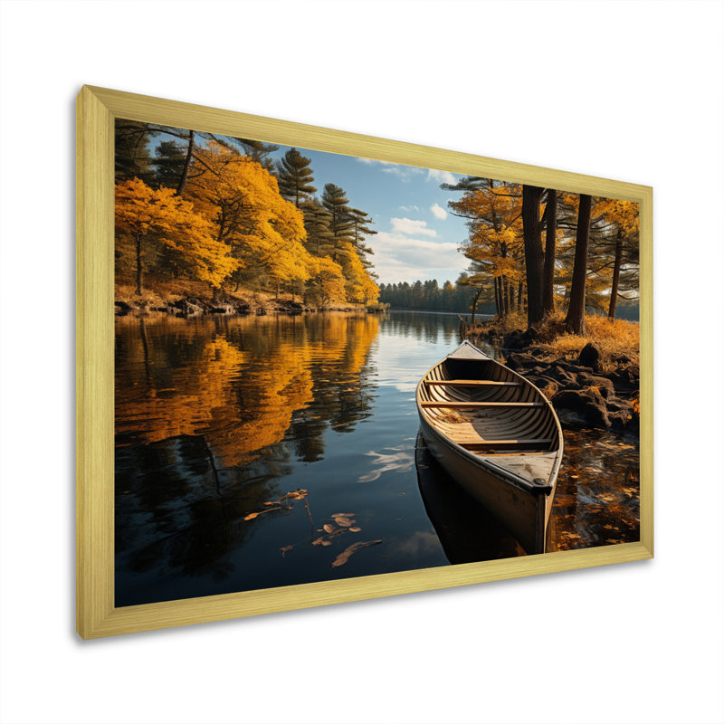 Canada River Rhapsody III sur toile, H 16 po x l 32 po x P 1 po, Encadrement doré