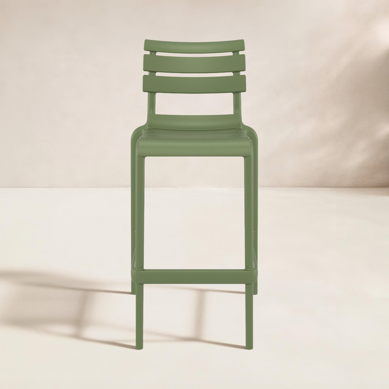 Tabouret de comptoir d'extérieur Ruta, Vert olive, 29.50"