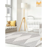 Tapis vert en coton tissé à plat à la main à motif géométrique Albertas