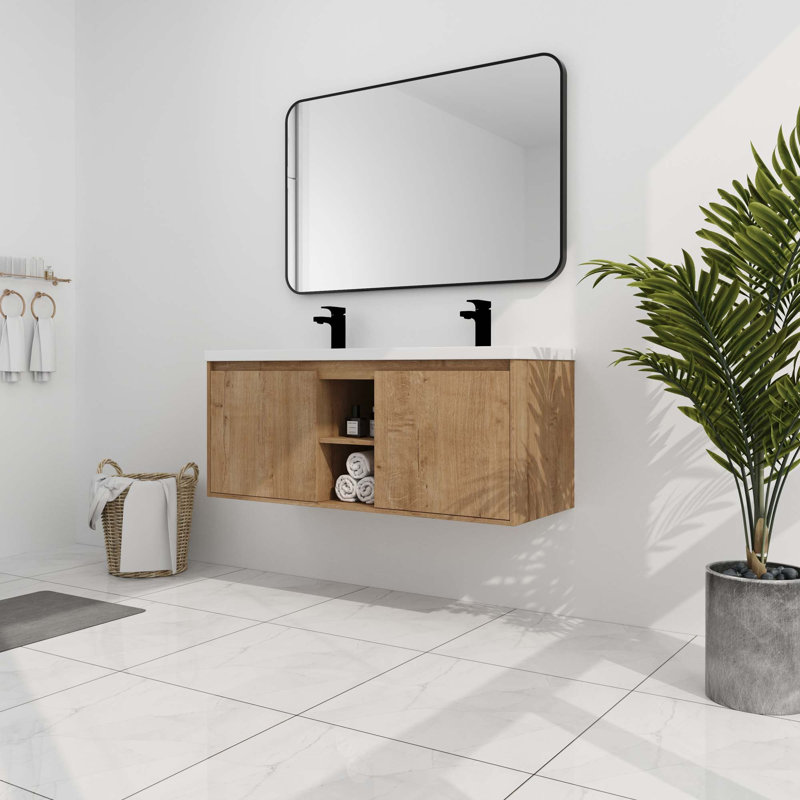 Meuble-lavabo mural 48 po avec double lavabo