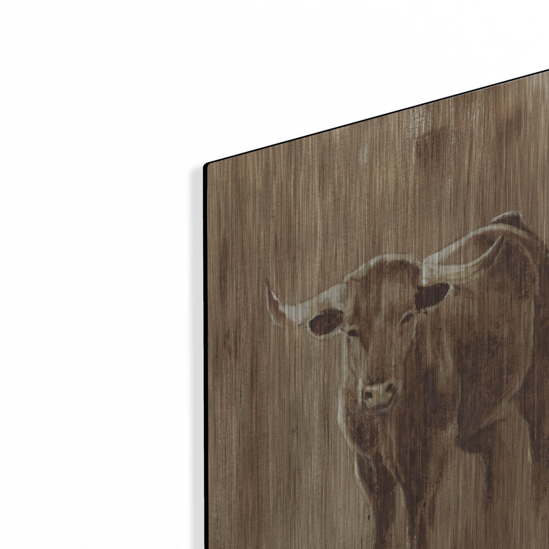 Luxe Wood Art «Wood Panel Longhorn» par Ethan Harp «Wood Panel Longhorn» par Ethan Harper, H 16 po x l 12 po