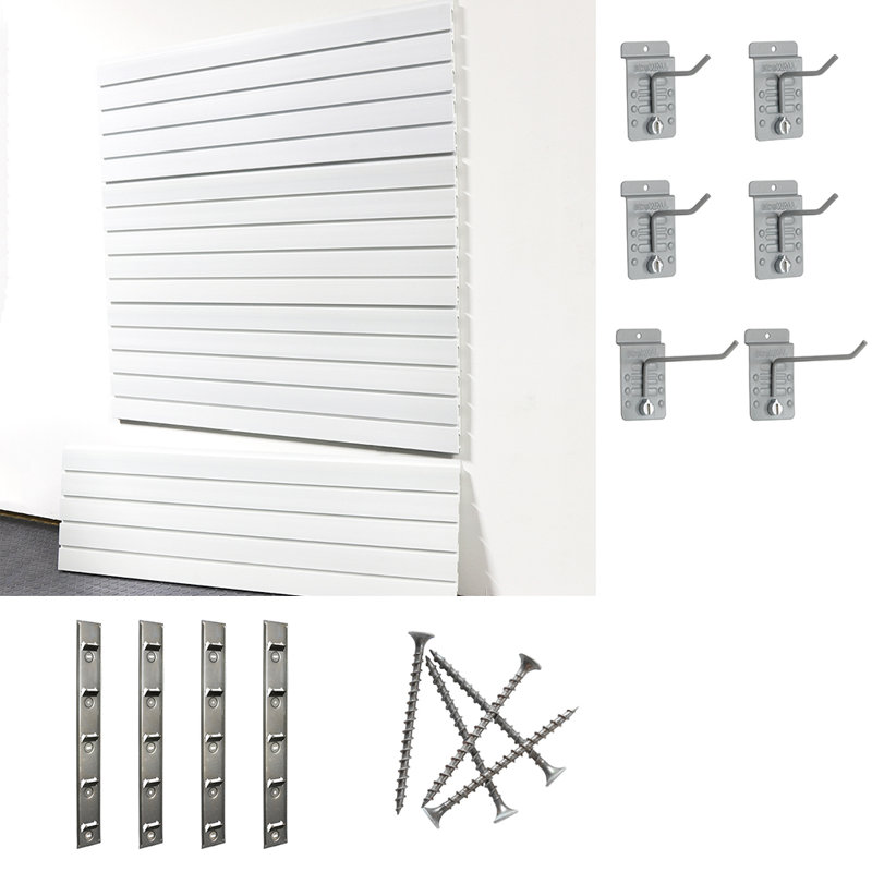 Slatwall Medium Heavy Duty Starter System, Brite White